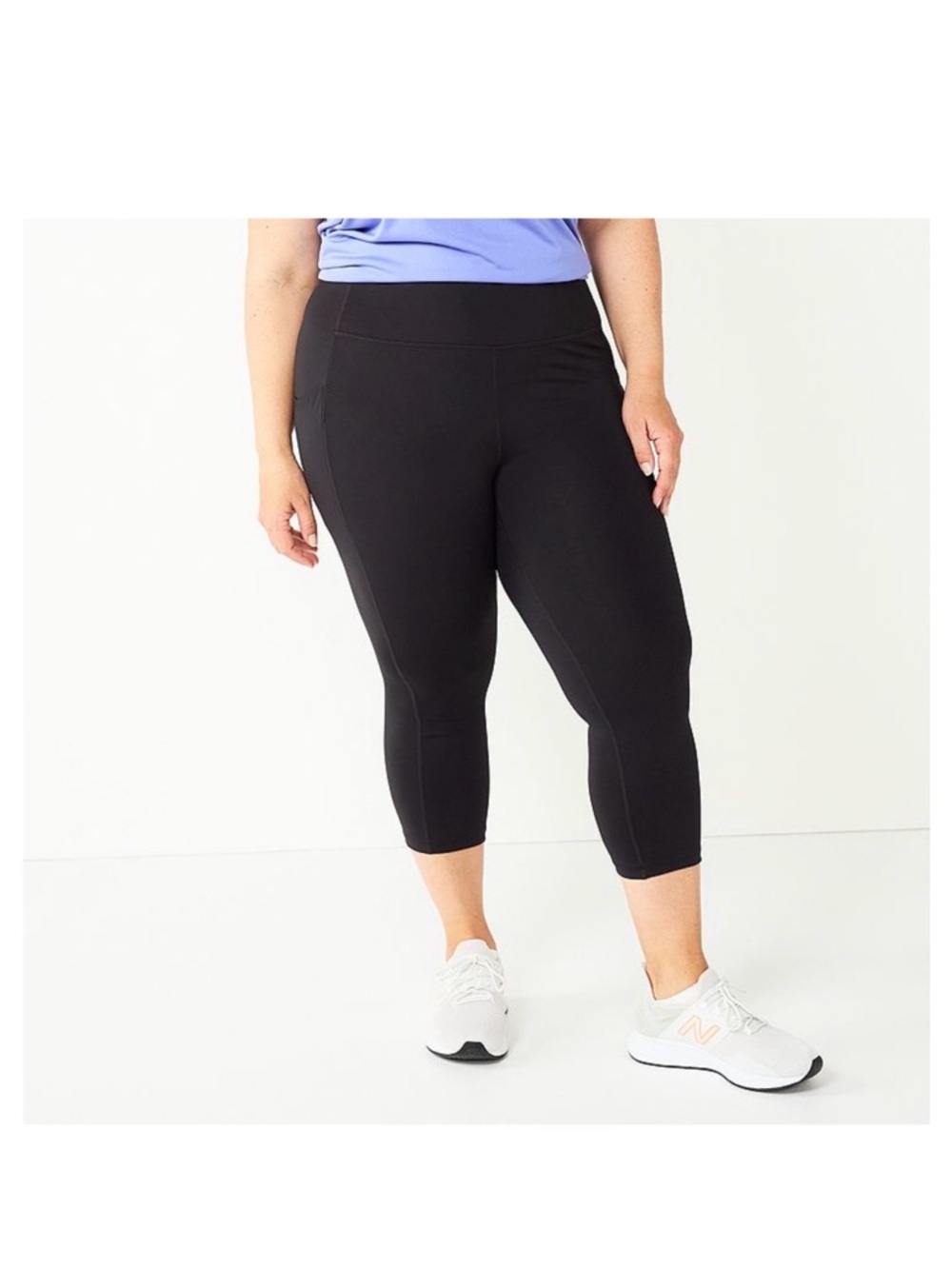 Black High-Rise TekGear Capri Leggings